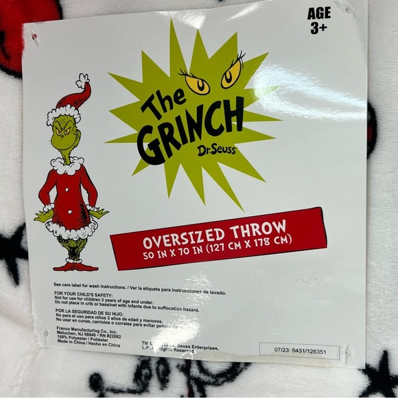 How The Grinch Stole Christmas Oversized VIRAL Throw Blanket - Sketch Print - Picture 2 of 12